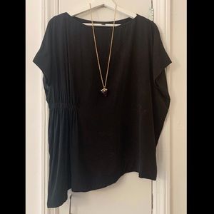 COS black silk asymmetrical top, size 2